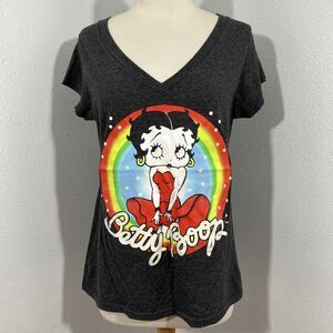 Betty Boop Tee Womens Large Gray Graphic‎ Y2K 90s